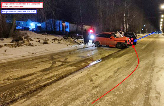 В Сосногорске водитель Chevrolet врезался с ВАЗ, пострадали 6 человек