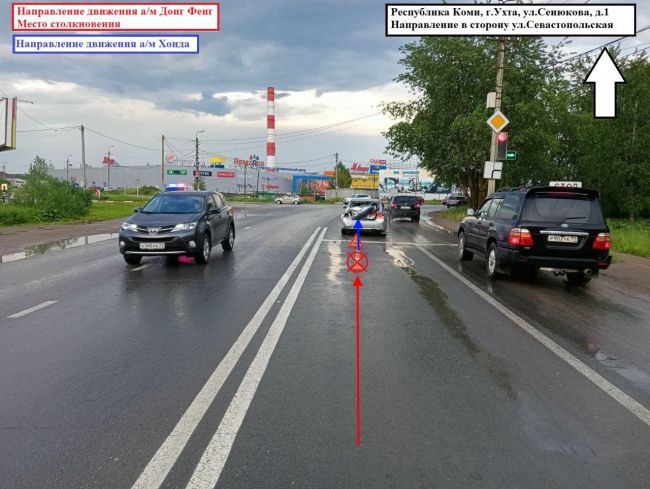 В Ухте пьяный водитель на грузовике врезался в автомобиль Honda Civic
